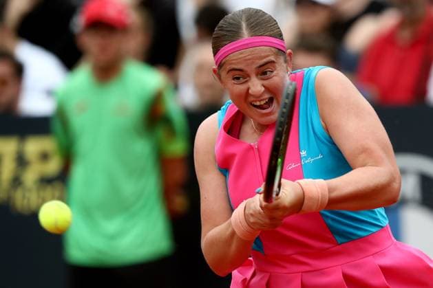 Rome, Italy 15.05.2023: J.Ostapenko of Latvia during the match against D.Kasatkina of Russia at the Women™s Internazionali BNL d Italia, ATP, Tennis Herren 1000, day 7, tennis tournament at Foro Italico in Rome, Italy on May 15th, 2023.  Copyright: xmarcoxiacobuccix xipa-agency.netx xmarcoxiacobuccix 0 IPA_IPA37952247