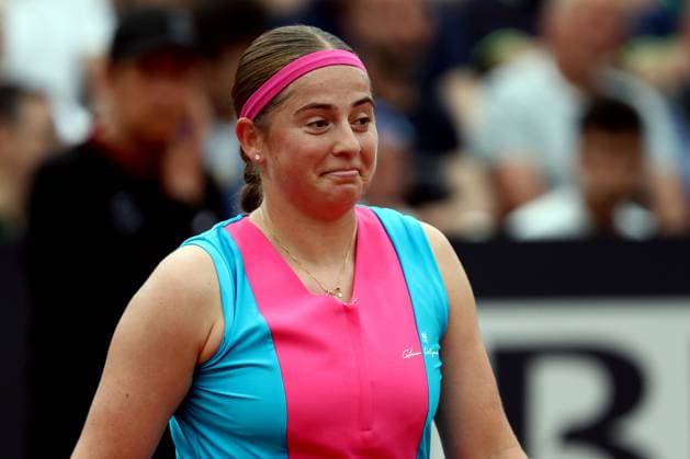 Rome, Italy 15.05.2023: J.Ostapenko of Latvia during the match against D.Kasatkina of Russia at the Women™s Internazionali BNL d Italia, ATP, Tennis Herren 1000, day 7, tennis tournament at Foro Italico in Rome, Italy on May 15th, 2023.  Copyright: xmarcoxiacobuccix xipa-agency.netx xmarcoxiacobuccix 0 IPA_IPA37952277