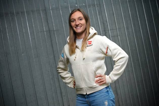 Katharina ALTHAUS SCHMID (GER),Skispringen, Einzelbild,angeschnittenes Einzelmotiv,Halbfigur,halbe Figur, *** Katharina ALTHAUS SCHMID GER ,ski jumping, single image,cropped single subject,half figure,half figure,