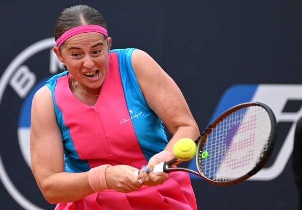 May 17, 2023, ROME: Jelena Ostapenko of Latvia in action during her women s singles quarter final match against Paula Badosa of Spain (not pictured) at the Italian Open tennis tournament in Rome, Italy, 17 May 2023. ANSA ETTORE FERRARI ROME - ZUMAa110 20230517_zaf_a110_090 Copyright: xEttorexFerrarix