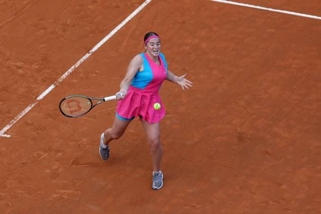 Rome, Italy 17.05.2023: JeÄ¼ena Ostapenko of Lettonia during the match against Paula Badosa of Spain at the Women™s Internazionali BNL d Italia, WTA, Tennis Damen 1000, tennis tournament at Foro Italico in Rome, Italy on May 17th, 2023.  Copyright: xmarcoxiacobuccix xipa-agency.netx xmarcoxiacobuccix 0 IPA_IPA38001952