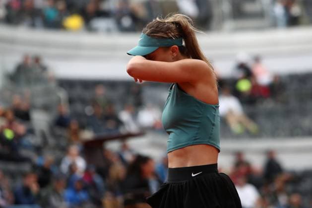 Rome, Italy 17.05.2023: Paula Badosa of Spain during the match against JeÄ¼ena Ostapenko of Lettonia Paula Badosa of Spain at the Women™s Internazionali BNL d Italia, WTA, Tennis Damen 1000, tennis tournament at Foro Italico in Rome, Italy on May 17th, 2023.  Copyright: xmarcoxiacobuccix xipa-agency.netx xmarcoxiacobuccix 0 IPA_IPA38001983