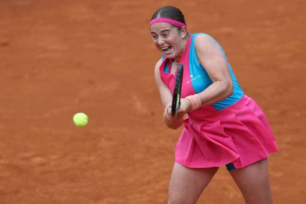 Rome, Italy 17.05.2023: JeÄ¼ena Ostapenko of Lettonia during the match against Paula Badosa of Spain at the Women™s Internazionali BNL d Italia, WTA, Tennis Damen 1000, tennis tournament at Foro Italico in Rome, Italy on May 17th, 2023.  Copyright: xmarcoxiacobuccix xipa-agency.netx xmarcoxiacobuccix 0 IPA_IPA38002002