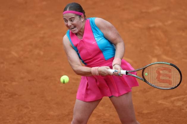 Rome, Italy 17.05.2023: JeÄ¼ena Ostapenko of Lettonia during the match against Paula Badosa of Spain at the Women™s Internazionali BNL d Italia, WTA, Tennis Damen 1000, tennis tournament at Foro Italico in Rome, Italy on May 17th, 2023.  Copyright: xmarcoxiacobuccix xipa-agency.netx xmarcoxiacobuccix 0 IPA_IPA38002007