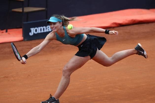 Rome, Italy 17.05.2023: Paula Badosa of Spain during the match against JeÄ¼ena Ostapenko of Lettonia Paula Badosa of Spain at the Women™s Internazionali BNL d Italia, WTA, Tennis Damen 1000, tennis tournament at Foro Italico in Rome, Italy on May 17th, 2023.  Copyright: xmarcoxiacobuccix xipa-agency.netx xmarcoxiacobuccix 0 IPA_IPA38002013