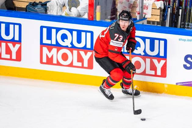 RIGA, LATVIA MAY 17 Tyler Toffoli of Canada in action during the 2023 IIHF Ice Hockey World Championship Finland Latvia game between Canada and Kazakhstan at Arena Riga on May 17, 2023 in Riga, Latvia Riga Arena Riga Latvia  Copyright: xJustPictures.ch JarixPestelaccix