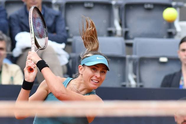 17th May 2023; Foro Italico, Rome, Italy: ATP, Tennis Herren 1000 Masters Rome, Day 10; Paula Badosa (esp) returns against Jelena Ostapenko (lat)  ActionPlus12511268 AllShotLive