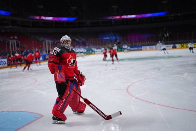 LATVIA, RIGA - 17.05.23: HOFER Joel. Game Canada vs Kazakhstan. IIHF 2023 Ice hockey, Eishockey World Championship, WM, Weltmeisterschaft at Arena Riga  Copyright: xVITALIIxKLIUIEVx