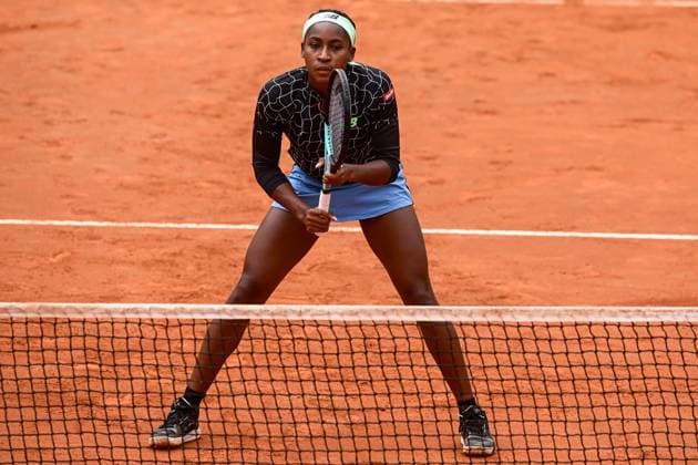 Coco Gauff of United States of America during her match, paired with Jessica Pegula of United States of America, against Desirae Krawczyk of United States and Demi Schuurs of The Netherlands at the Internazionali BNL d Italia tennis tournament at Foro Italico in Rome, Italy on May 18th, 2023. Gauff and Pegula won 4-6, 7-6, 10-8. antoniettaxbaldassarre