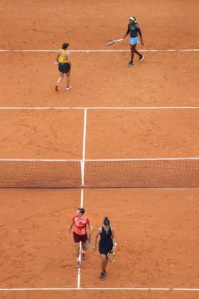 Rome, Italy 18.05.2023: C. GAUF-J. and PEGULA during the match against S. AOYAMA - E. SHIBAHARA at the Women™s Internazionali BNL d Italia, WTA, Tennis Damen 1000, day 7, women™s double tennis tournament at Foro Italico in Rome, Italy on May 18th, 2023.  Copyright: xmarcoxiacobuccix xipa-agency.netx xmarcoxiacobuccix 0 IPA_IPA38023754