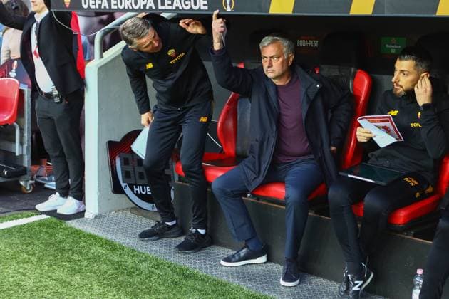 Head coach Jose Mourinho AS Roma Bayer 04 Leverkusen vs AS Roma, football, European League, semifinals, second leg, 2022 2023 season, 18 05 2023 photo kolbert press Ant Palmer Leverkusen NRW Germany Copyright: xkolbert-press AntxPalmerx