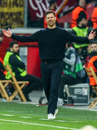 Xabi Alonso Bayer 04 Leverkusen, head coach gestures, gestures, GER, Bayer 04 Leverkusen vs AS Roma, UEFA Europa League 2022 23, semifinal second leg, 18 05 2023, GER, Bayer 04 Leverkusen vs AS Roma, UEFA Europa League 2022 23, semifinal second leg, 18 05 2023, Photo Eibner Press Photo Gabriel Boia Leverkusen. Copyright: xGabrielxBoiax EP_EER