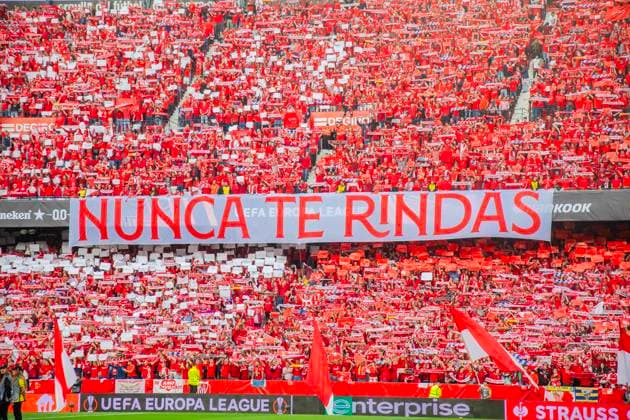 Photo Juan Jos& xe8; Ubeda LaPresse May 18, 2023 - Sevilla, Spain - Soccer - Siviglia Vs FC Juventus - UEFA Europa League 2022 2023 semi final second leg - Stadio Ram& xf3;n S& xe1;nchez Pizju& xe1;n. In the photo: supporters  Copyright: xJuanxJos& xe8;xUbeda LaPresse Jux