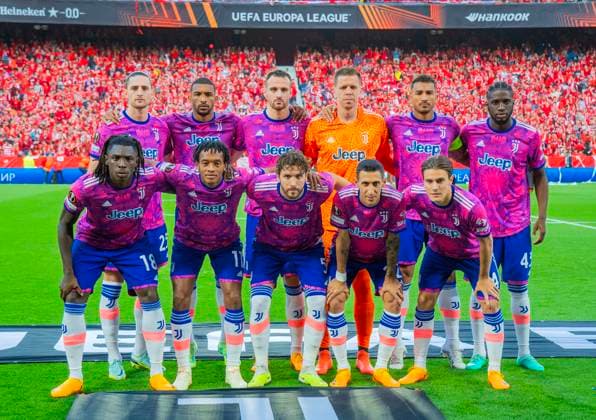 Photo Juan Jos& xe8; Ubeda LaPresse May 18, 2023 - Sevilla, Spain - Soccer - Siviglia Vs FC Juventus - UEFA Europa League 2022 2023 semi final second leg - Stadio Ram& xf3;n S& xe1;nchez Pizju& xe1;n. In the photo: Juventus team  Copyright: xJuanxJos& xe8;xUbeda LaPresse Jux