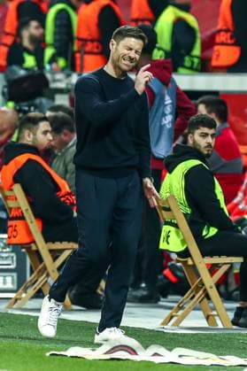 Xabi Alonso Bayer 04 Leverkusen, head coach gestures, gestures, dissatisfied, disappointed disappointed, GER, Bayer 04 Leverkusen vs AS Rome, UEFA Europa League 2022 23, semifinal second leg, 18 05 2023, GER, Bayer 04 Leverkusen vs AS Rome, UEFA Europa League 2022 23, semifinal second leg, 18 05 2023, Photo Eibner Pressefoto Gabriel Boia Leverkusen Copyright: xGabrielxBoiax EP_EER