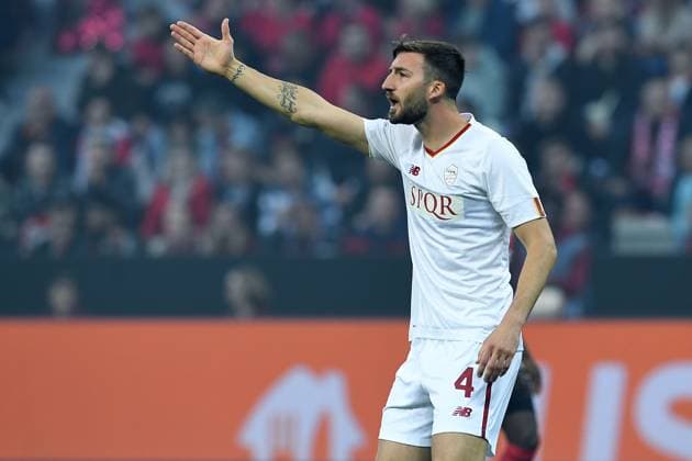 Soccer Europa League semi-final Bayer 04 Leverkusen AS Rome on 18 05 2023 in the BayArena in Leverkusen Bryan Cristante Rome xRx