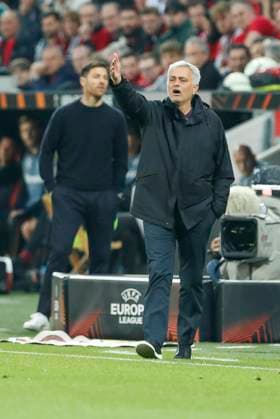 Jose MOURINHO AS Rom, Head Coach Leverkusen, Football UEFA Europa League Semi Final, Bayer 04 Leverkusen AS Rom, 18 05 2023, BayArena, Leverkusen UEFA regulations prohibit any use of photographs as image sequences and or quasi video Â