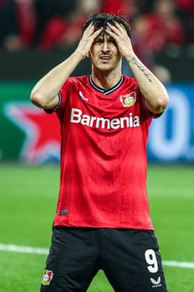 Sardar Azmoun Bayer 04 Leverkusen, 09 dissatisfied, disappointed disappointed, gestures, gestures, GER, Bayer 04 Leverkusen vs AS Rome, UEFA Europa League 2022 23, semifinal second leg, 18 05 2023, GER, Bayer 04 Leverkusen vs AS Rome, UEFA Europa League 2022 23, semifinal second leg, 18 05 2023, Photo Eibner Pressefoto Gabriel Boia Leverkusen Copyright: xGabrielxBoiax EP_EER