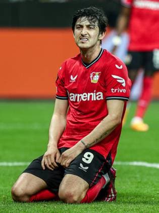 Sardar Azmoun Bayer 04 Leverkusen, 09 dissatisfied, disappointed disappointed, GER, Bayer 04 Leverkusen vs AS Rome, UEFA Europa League 2022 23, semifinal second leg, 18 05 2023, GER, Bayer 04 Leverkusen vs AS Rome, UEFA Europa League 2022 23, semifinal second leg, 18 05 2023, Photo Eibner Pressefoto Gabriel Boia Leverkusen Copyright: xGabrielxBoiax EP_EER