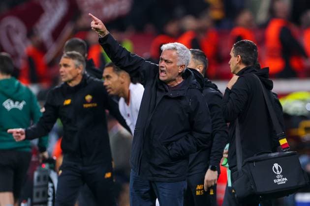 18 05 2023, football, 2022 2023 season, UEFA Europa League, semifinals, UEL, Bayer 04 Leverkusen AS Rome, head coach Jose Mourinho AS Rome , Leverkusen BayArena NRW Germany xRHR PHOTO DEx Copyright: RHR-FOTO DennisxEwertx RHR-FOTO DE