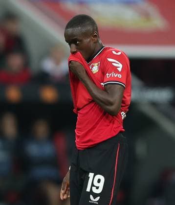 Bayer 04 Leverkusen v AS Roma, UEFA Europa League, Semi finals, 2nd leg, Bay Arena, Cologne, Germany, 18th May 2023 Moussa Diaby of Bayer Leverkusen looks disappointed & dejected. - Bayer 04 Leverkusen v AS Roma, UEFA Europa League, Semi finals, 2nd leg, Bay Arena, Cologne, Germany. - 18th May 2023. Cologne Bay Arena Germnay Copyright: xDanxWeirx CP_Bayer_Leverkusen_AS_Roma_41
