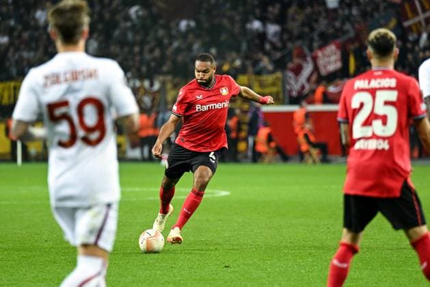 GER, Europa League, semifinal, Bayer 04 Leverkusen AS Rome 18 05 2023, BayArena , Leverkusen , GER, Europa League, semifinal, Bayer 04 Leverkusen AS Rome in picture picture shows Jonathan Tah Bayer Leverkusen 4 with the scoring chance nordphotoxGmbHx xTeresaxKroeger nordphoto00008