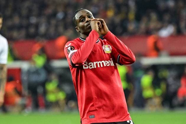 GER, Europa League, Semifinal, Bayer 04 Leverkusen AS Rome 18 05 2023, BayArena , Leverkusen , GER, Europa League, Semifinal, Bayer 04 Leverkusen AS Rome in picture picture shows Jeremia Frimpong Bayer Leverkusen 30 looks disappointed disappointed nordphotoxGmbHx xTeresaxKroeger nordphoto00008