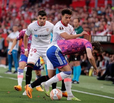 May 18, 2023 Sevilla, Spain Sport, Soccer Sevilla Vs FC Juventus UEFA Europa League 2022 2023 semi final second leg Stadio Ramón Sánchez Pizjuán Marcos Javier Acuna 900 Cordon Press  900 CordonxPress LOF - Sevilla vs Juventus