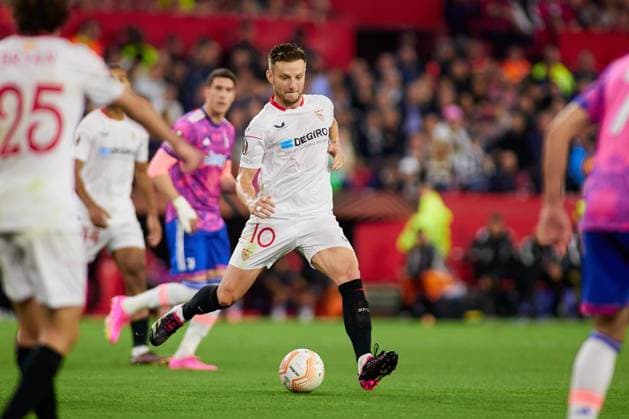 May 18, 2023, SEVILLA, SEVILLA, SPAIN: Ivan Rakitic of Sevilla FC in action during the UEFA Europa League semi-final second leg match between Sevilla FC v Juventus at Estadio Ramon Sanchez Pizjuan on May 18, 2023 in Sevilla, Spain. SEVILLA SPAIN - ZUMAa181 20230518_zaa_a181_037 Copyright: xJoaquinxCorcherox