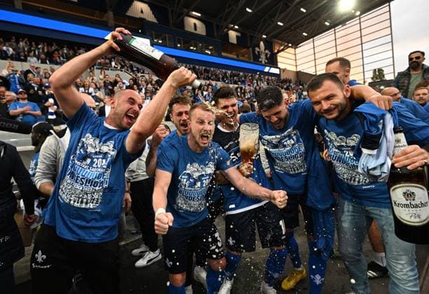 19 05 2023, xfux, Fussball 2 Bundesliga, SV Darmstadt 98 1 FC Magdeburg, emonline, emspor, v l Fabian Holland SV Darmstadt 98 , Mathias Honsak SV Darmstadt 98 , Rafael Borre, Rafael Santos Borre Maury of Eintracht Frankfurt, DFL DFB REGULATIONS PROHIBIT ANY USE OF PHOTOGRAPHS as IMAGE SEQUENCES and or QUASI VIDEO Licensing of the photographic work to SV Darmstadt 1898 e V and subsidiaries is not permitted NO release of or sale to SV Darmstadt 1898 e V Darmstadt
