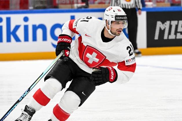 RIGA, LATVIA MAY 20 Kevin Fiala of Switzerland during the 2023 IIHF Ice Hockey World Championship Finland Latvia game between Canada Switzerland at Arena Riga on May 20, 2023 in Riga, Latvia Riga Arena Riga Latvia  Copyright: xJustPictures.ch AndreaxBrancax