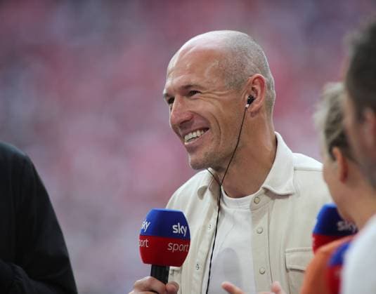 Munich, Germany 20 May 2023 Football, Men, 2022 2023 season, FC Bayern Munich RB Leipzig, Bundesliga, Allianz Arena Arjen Robben, former FC Bayern Munich player on Sky DFB regulations prohibit any use of photographs as image sequences and or quasi video