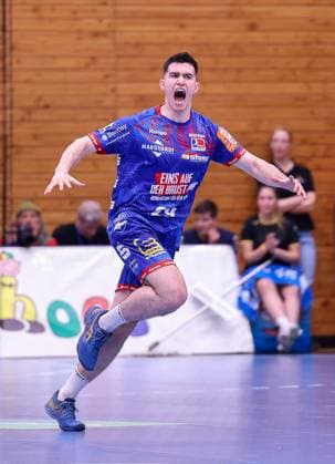 Moritz Strosack HBW Balingen Weilstetten, 29 Jubel Torjubel¨¨HBW Balingen Weilstetten vs SG BBM Bietigheim, handball, 2 Bundesliga, 35 Spieltag, Spielzeit 2022 2023, 20 05 2023, ¨¨ HBW Balingen Weilstetten vs SG BBM Bietigheim, handball, 2 Bundesliga, 35 Spieltag, Spielzeit 2022 2023, 20 05 2023 Balingen Copyright: xEibner-Pressefoto ThomasxSchipsx EP_EER