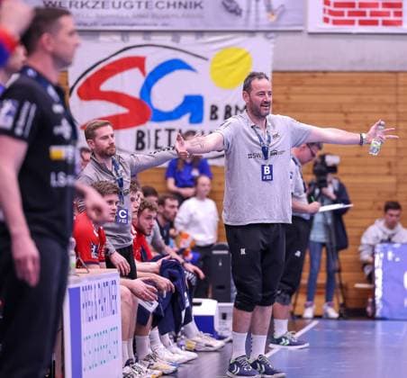 Iker Romero Fernandez SG BBM Bietigheim, head coach disappointed disappointed¨¨HBW Balingen Weilstetten vs SG BBM Bietigheim, handball, 2 Bundesliga, 35 match day, season 2022 2023, 20 05 2023, ¨¨ HBW Balingen Weilstetten vs SG BBM Bietigheim, handball, 2 Bundesliga, 35 match day, season 2022 2023, 20 05 2023 Balingen Copyright: xEibner-Pressefoto ThomasxSchipsx EP_EER