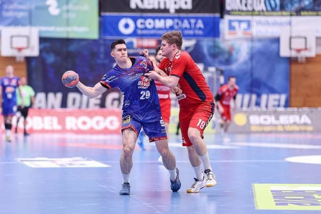Moritz Strosack HBW Balingen Weilstetten, 29 , Alexander Velz SG BBM Bietigheim, 19 ¨¨HBW Balingen Weilstetten vs SG BBM Bietigheim, Handball, 2 Bundesliga, 35 Spieltag, Spielzeit 2022 2023, 20 05 2023, ¨¨ HBW Balingen Weilstetten vs SG BBM Bietigheim, Handball, 2 Bundesliga, 35 Spieltag, Spielzeit 2022 2023, 20 05 2023 Balingen Copyright: xEibner-Pressefoto ThomasxSchipsx EP_EER