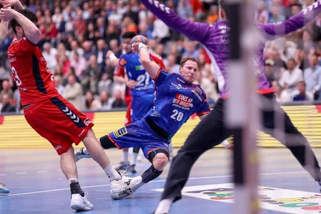 Tobias Heinzelmann HBW Balingen Weilstetten, 28 ¨¨HBW Balingen Weilstetten vs SG BBM Bietigheim, Handball, 2 Bundesliga, 35 Spieltag, Spielzeit 2022 2023, 20 05 2023, ¨¨ HBW Balingen Weilstetten vs SG BBM Bietigheim, Handball, 2 Bundesliga, 35 Spieltag, Spielzeit 2022 2023, 20 05 2023 Balingen Copyright: xEibner-Pressefoto ThomasxSchipsx EP_EER