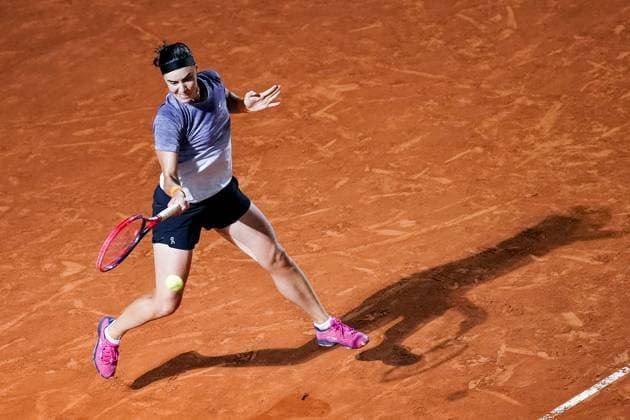 Internazionali BNL D™Italia 2023 - Day Thirteen Anhelina Kalinina of Ukraine in action during the Women™s Singles Final match against Elena Rybakina of Kazakistan during Day Thirteen of the Internazionali BNL D Italia 2023 at Foro Italico on May 20, 2023 in Rome, Italy Rome Rome Italy  Copyright: xGiuseppexMaffiax originalFilename:maffia-internaz230520_np7m8.jpg