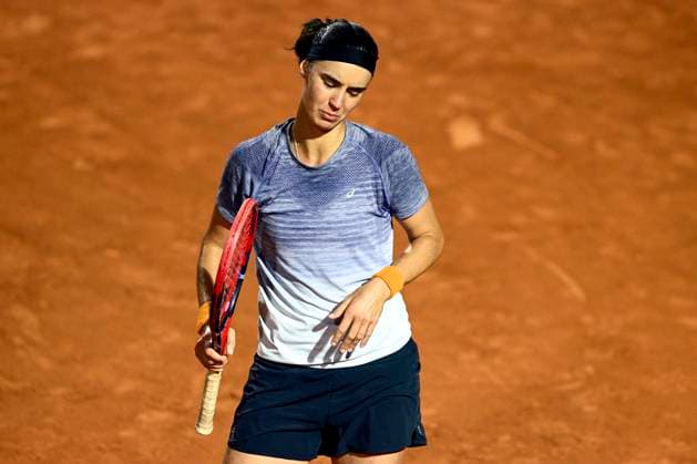 Anhelina Kalinina of Ukraine reacts during the final match against Elena Rybakina of Kazakhstan at the Internazionali BNL d Italia tennis tournament at Foro Italico in Rome, Italy on May 20th, 2023. antoniettaxbaldassarre