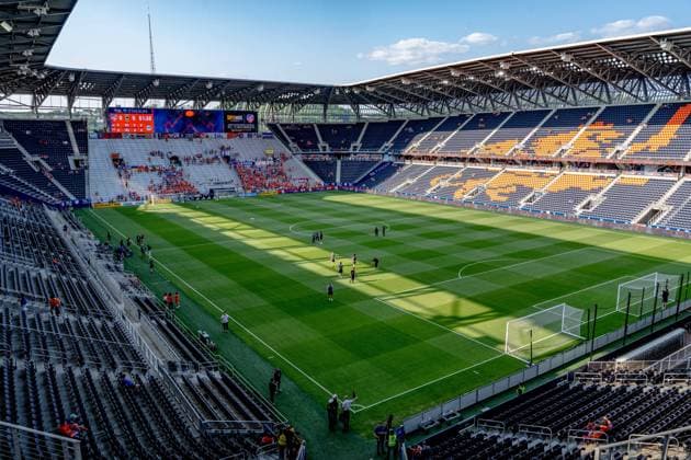 CINCINNATI, OH - MAY 20: A wide angle photo of TQL Stadium before the Major League Soccer game between FC Cincinnati and the Columbus Crew on May 20, 2023, at TQL Stadium in Cincinnati, OH. (Photo by Ben Hsu Icon Sportswire) SOCCER: MAY 20 MLS, Fussball Herren, USA - FC Cincinnati vs Columbus Crew EDITORIAL USE ONLY Icon22423052001