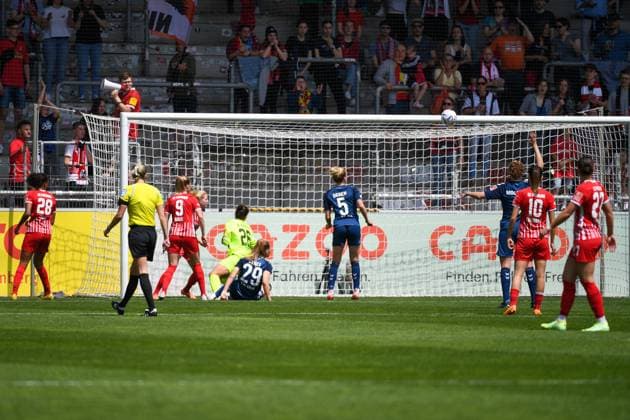 Football FLYERALARM Womens Bundesliga 21 Matchday 22 23 SC Freiburg vs 1 FC Koeln 21 05 2023 Goal to 1 0 for 1 FC Koeln by Genessee Puntigam 1 FC Koeln 13 Football FLYERALARM Womens Bundesliga SC Freiburg vs 1 FC Koeln on Sunday, May 21, 2023 at Dreisamstadion in Freiburg im Breisgau DFL REGULATIONS PROHIBIT ANY USE OF PHOTOGRAPHS AS IMAGE SEQUENCES AND OR QUASI VIDEO Copyright: xBEAUTIFULxSPORTS GerdxGruendlx