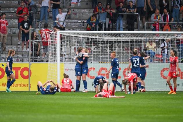 Football FLYERALARM Womens Bundesliga 21 Matchday 22 23 SC Freiburg vs 1 FC Koeln 21 05 2023 End of match, the 1 FC Koeln wins in Freiburg with 3 1 Football FLYERALARM Womens Bundesliga SC Freiburg vs 1 FC Koeln on Sunday, May 21, 2023 at the Dreisamstadion in Freiburg im Breisgau DFL REGULATIONS PROHIBIT ANY USE OF PHOTOGRAPHS AS IMAGE SEQUENCES AND OR QUASI VIDEO Copyright: xBEAUTIFULxSPORTS GerdxGruendlx
