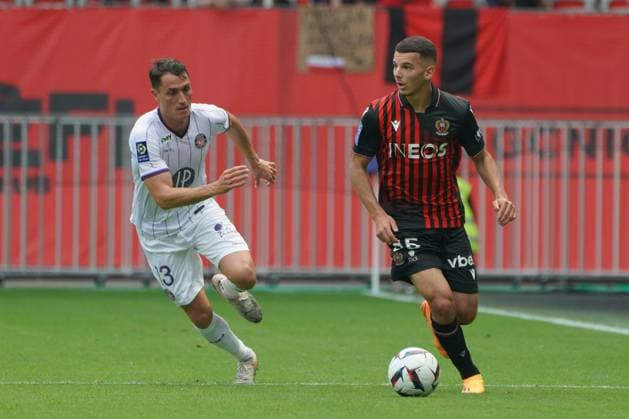 Badredine Bouanani (OGC Nice) - Vincent Sierro (Toulouse) FOOTBALL : OGC Nice vs Toulouse - Ligue 1 Uber Eats - Nice - 21 05 2023 NorbertScanella Panoramic 