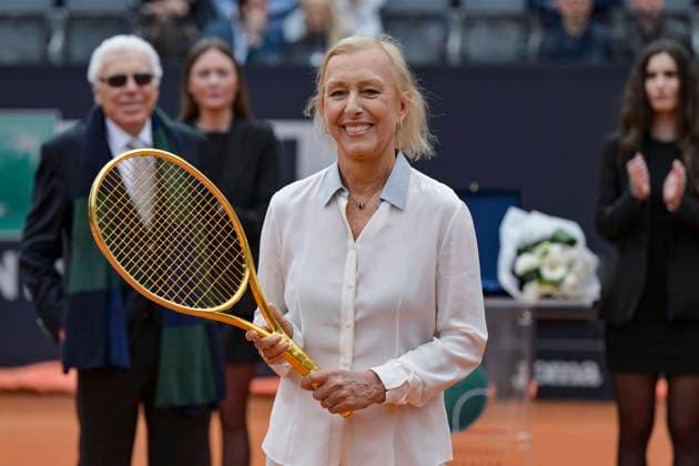 Bilder des Jahres 2023, Sport 05 Mai Sport Themen der Woche KW20 Sport Bilder des Tages May 21, 2023, ROME: Former women s tennis champion Martina Navratilova receives the golden racket before the men s singles final match at the Italian Open tennis tournament in Rome, Italy, 21 May 2023. ANSA ETTORE FERRARI Italian Open tennis tournament  - ZUMAa110 20230521_zaf_a110_047 Copyright: xEttorexFerrarix
