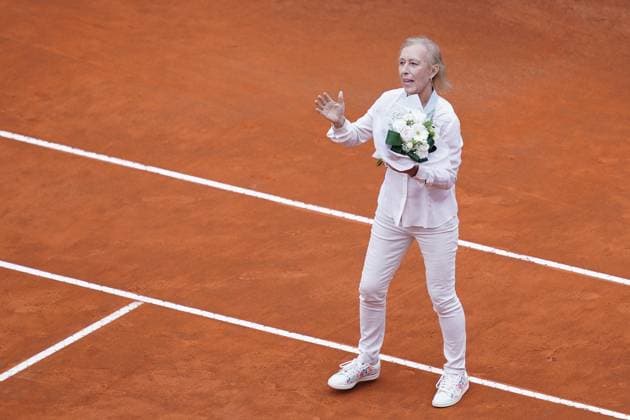 Internazionali BNL D™Italia 2023 - Day Fourteen Former tennis player Martina Navratilova receives Golden Racket 2023 award during Day Fourteen of the Internazionali BNL D Italia 2023 at Foro Italico on May 21, 2023 in Rome, Italy Rome Rome Italy  Copyright: xGiuseppexMaffiax originalFilename:maffia-internaz230521_npqP8.jpg