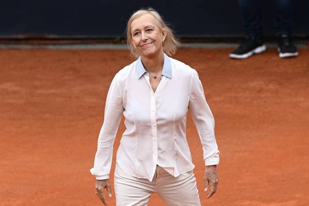 Martina Navratilova receives golden racket at the Internazionali BNL d Italia tennis tournament at Foro Italico in Rome, Italy on May 21th, 2023. antoniettaxbaldassarre