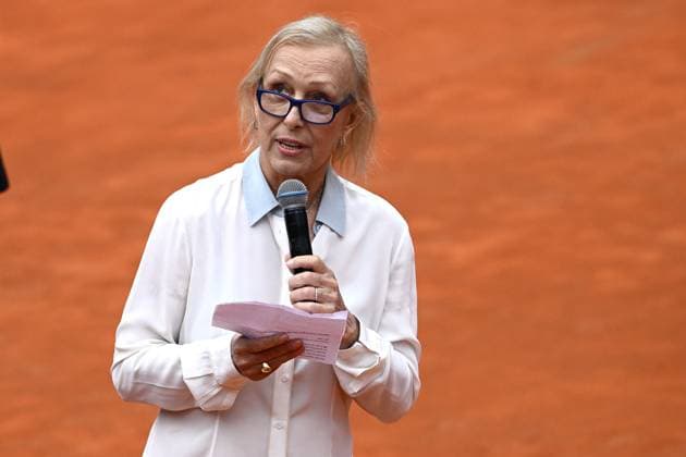 Martina Navratilova receives golden racket at the Internazionali BNL d Italia tennis tournament at Foro Italico in Rome, Italy on May 21th, 2023. antoniettaxbaldassarre