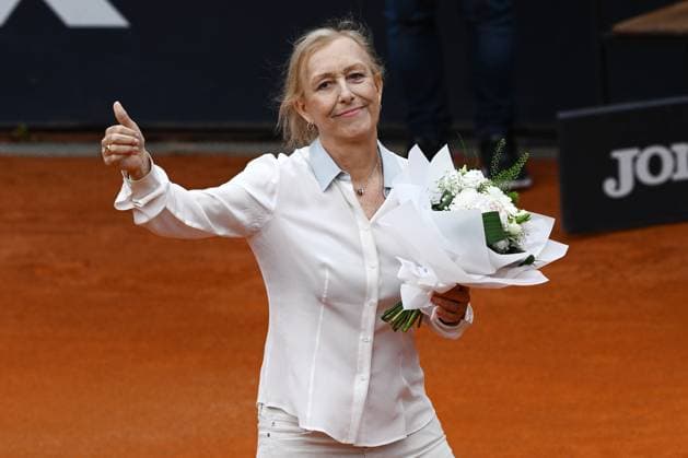 Martina Navratilova receives golden racket at the Internazionali BNL d Italia tennis tournament at Foro Italico in Rome, Italy on May 21th, 2023. antoniettaxbaldassarre