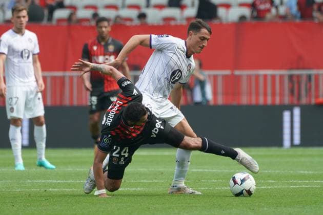 GaÃ«tan Laborde (OGC Nice) - Vincent Sierro (Toulouse) FOOTBALL : OGC Nice vs Toulouse - Ligue 1 Uber Eats - Nice - 21 05 2023 NorbertScanella Panoramic 