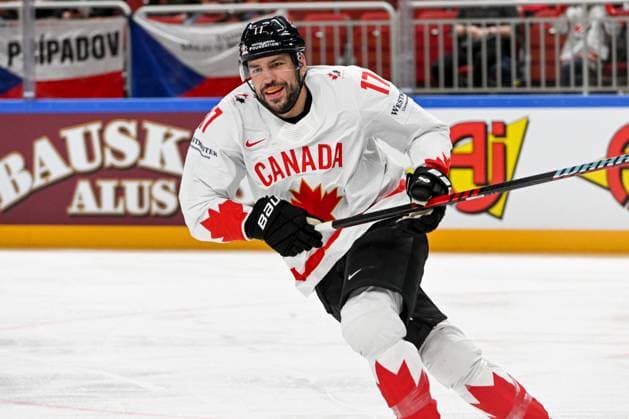 RIGA, LATVIA MAY 22 Milan Lucic of Canada during the 2023 IIHF Ice Hockey World Championship Finland Latvia game between Canada and Norway at Arena Riga on May 22, 2023 in Riga, Latvia Riga Arena Riga Latvia  Copyright: xJustPictures.ch AndreaxBrancax