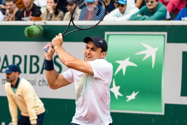 TENNIS - ATP, Tennis Herren French Open 2023 PARIS,FRANCE,23.MAY.23 - TENNIS - ATP World Tour, French Open, Roland Garros, Grand Slam, qualification. Image shows Aslan Karatsev ( ).  GEPAxpictures xFrancoisxAsal